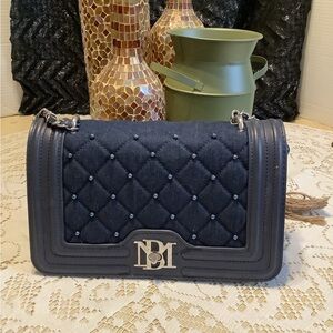 Badgley Mischka Navy Quilted Crossbody Bag